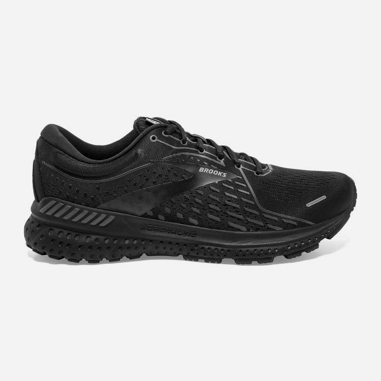 Brooks Adrenaline Gts 21 Israel - Men's Road Running Shoes - Black/White/Charcoal/Ebony (56430-QKEL)